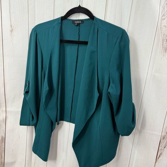 Torrid Women’s 1X Blue Green Open Cardigan Plus Size - Picture 1 of 5